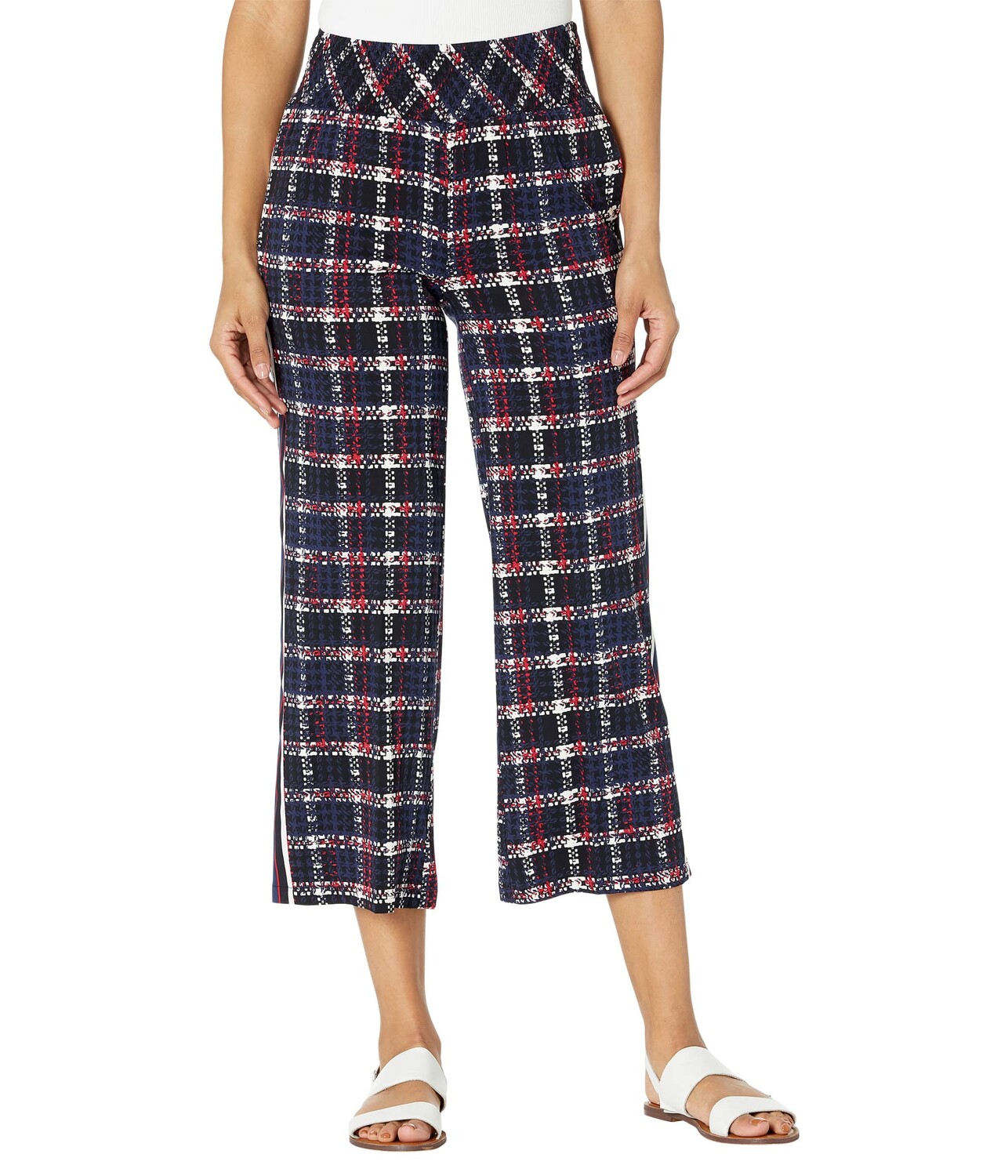 

Брюки Liverpool, Wide Leg Crop w/ Smocked Waistband, Серый, Брюки Liverpool, Wide Leg Crop w/ Smocked Waistband