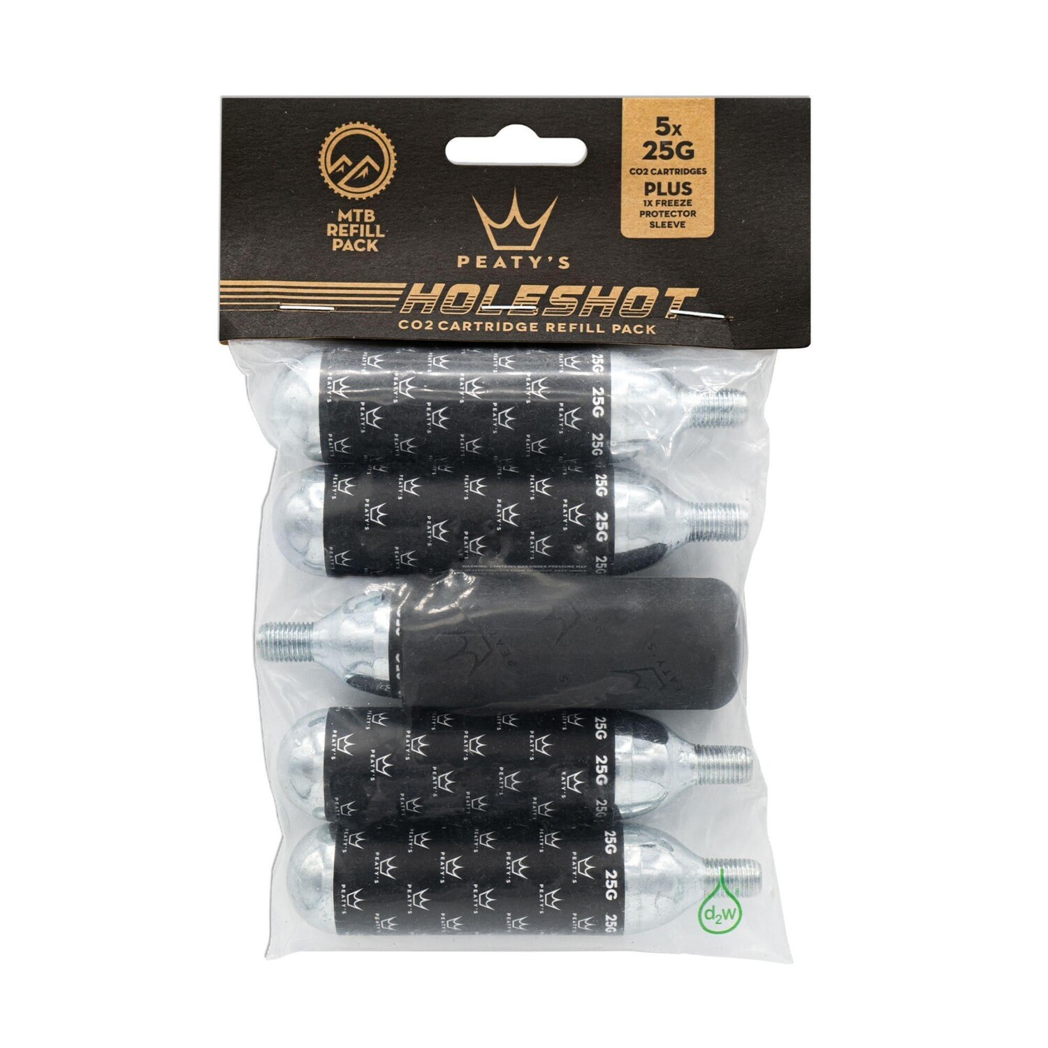 

Запасная упаковка картриджа CO2 Holeshot - MTB (25 г) PEATY'S, белый