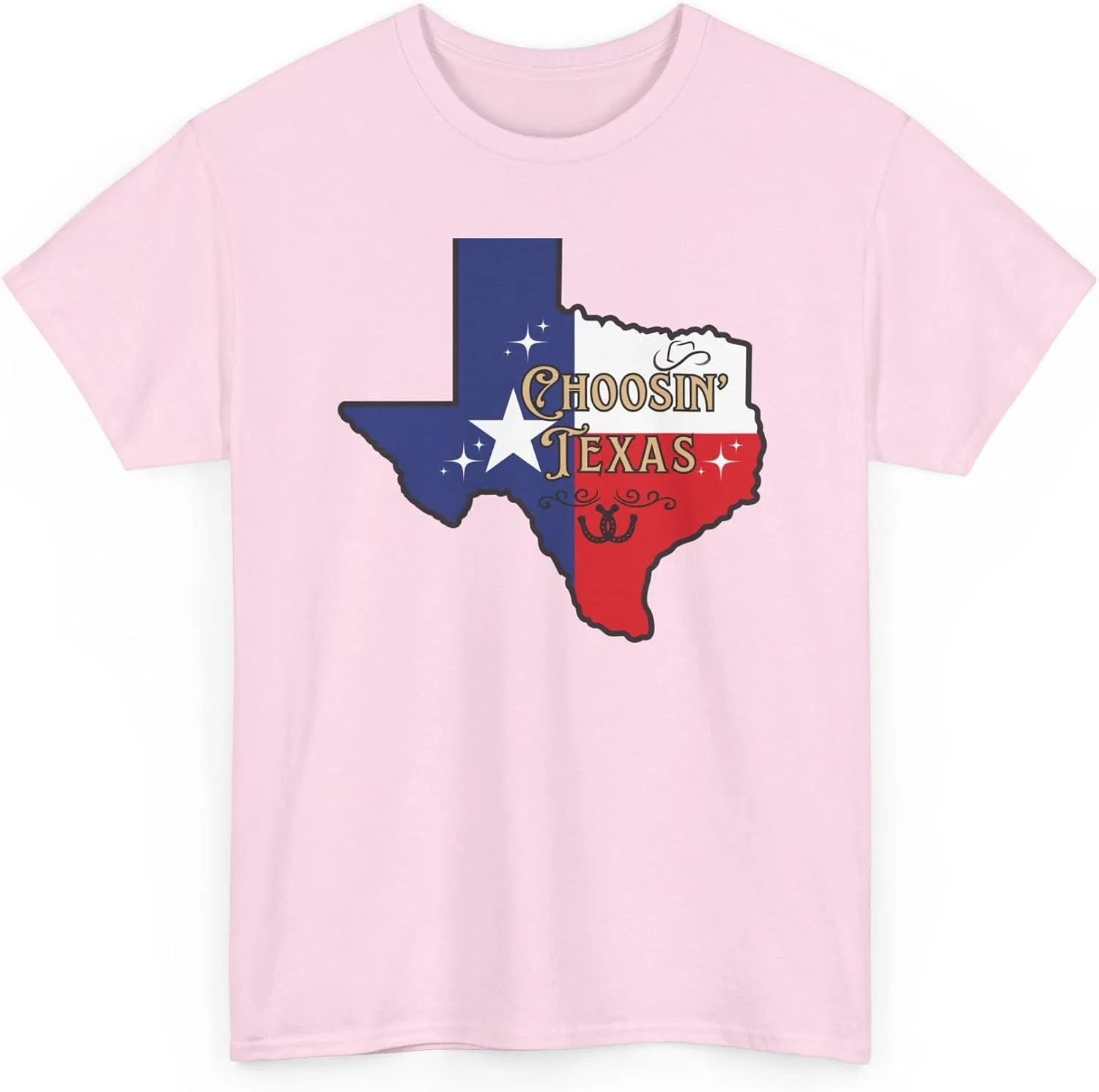 Женская футболка с принтом Choosin' Texas State Ella Cowgirl Rodeo Country Music, светло-розовый