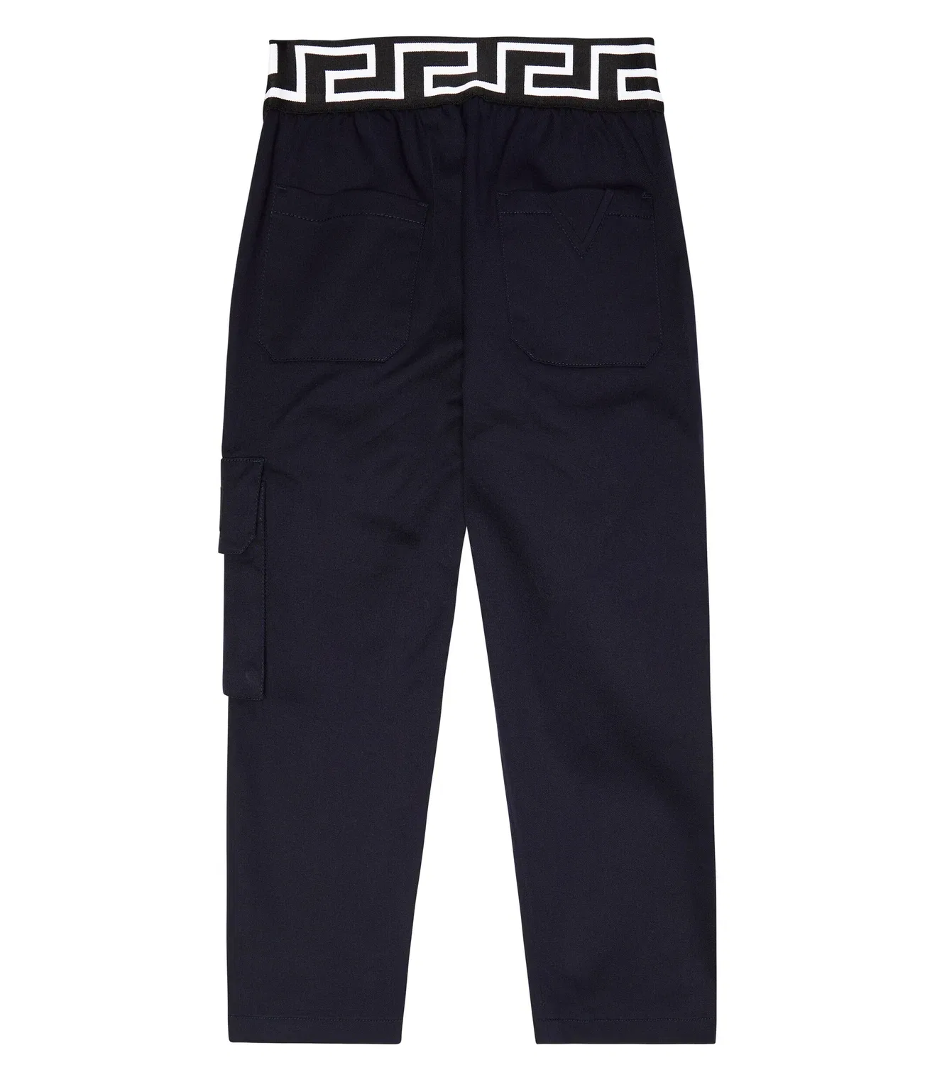 Брюки-карго с греческим орнаментом Versace Kids, синий — фото 3