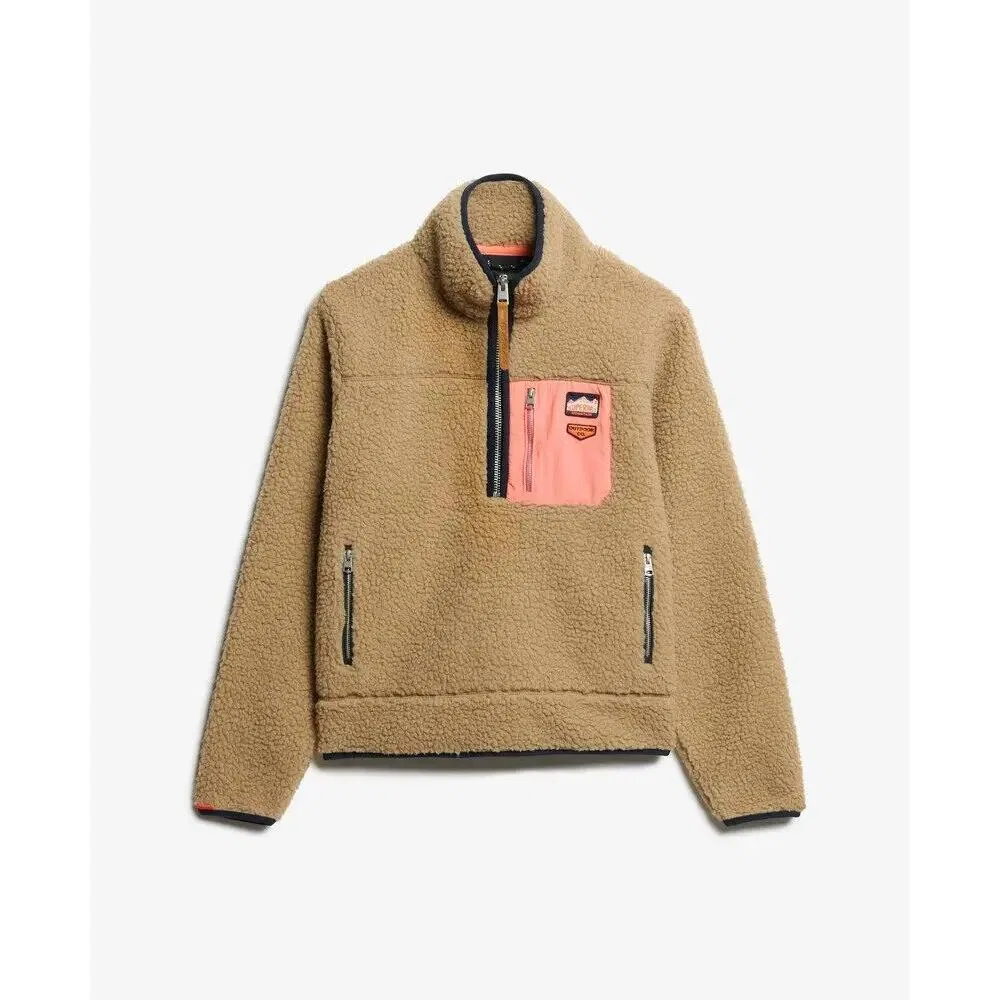 Женская флисовая куртка с полузастежкой Superdry Vintage, Braun