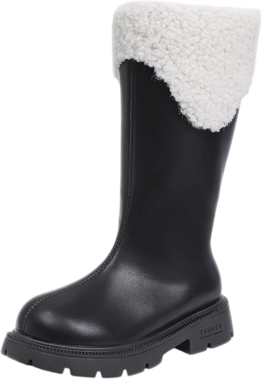 Детские зимние сапоги для девочек с мехом и боковой молнией Zzalalana, Black