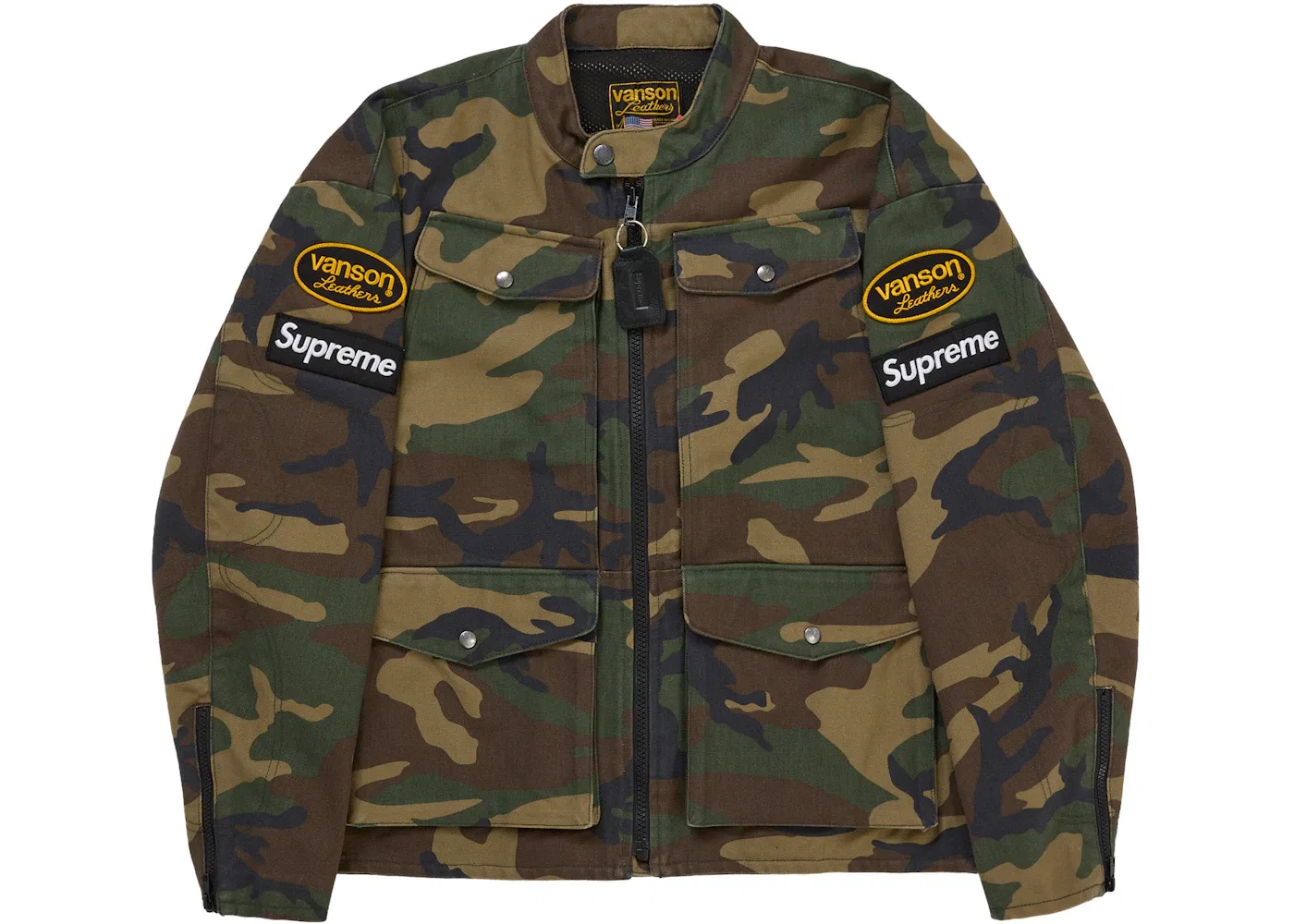 Мужская куртка Cordura из коллекции SS26 Supreme Vanson Leathers, Woodland Camo
