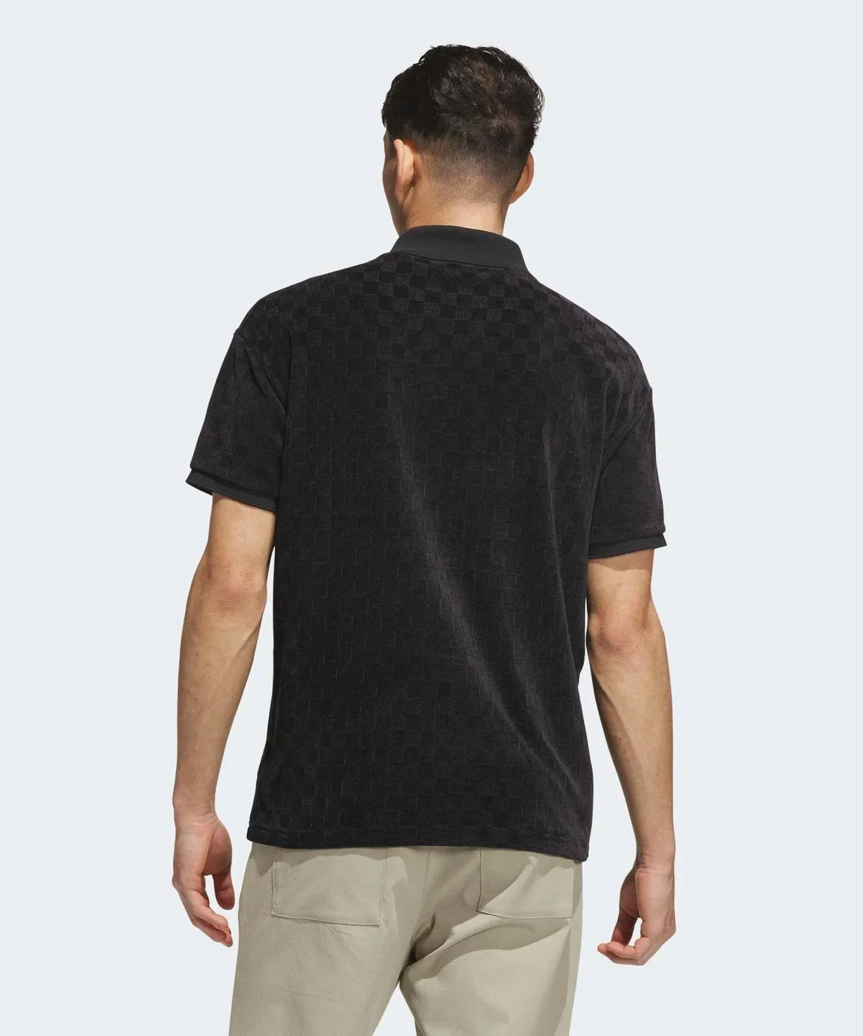 Мужская флисовая поло с коротким рукавом Adidas Golf, Black — фото 2