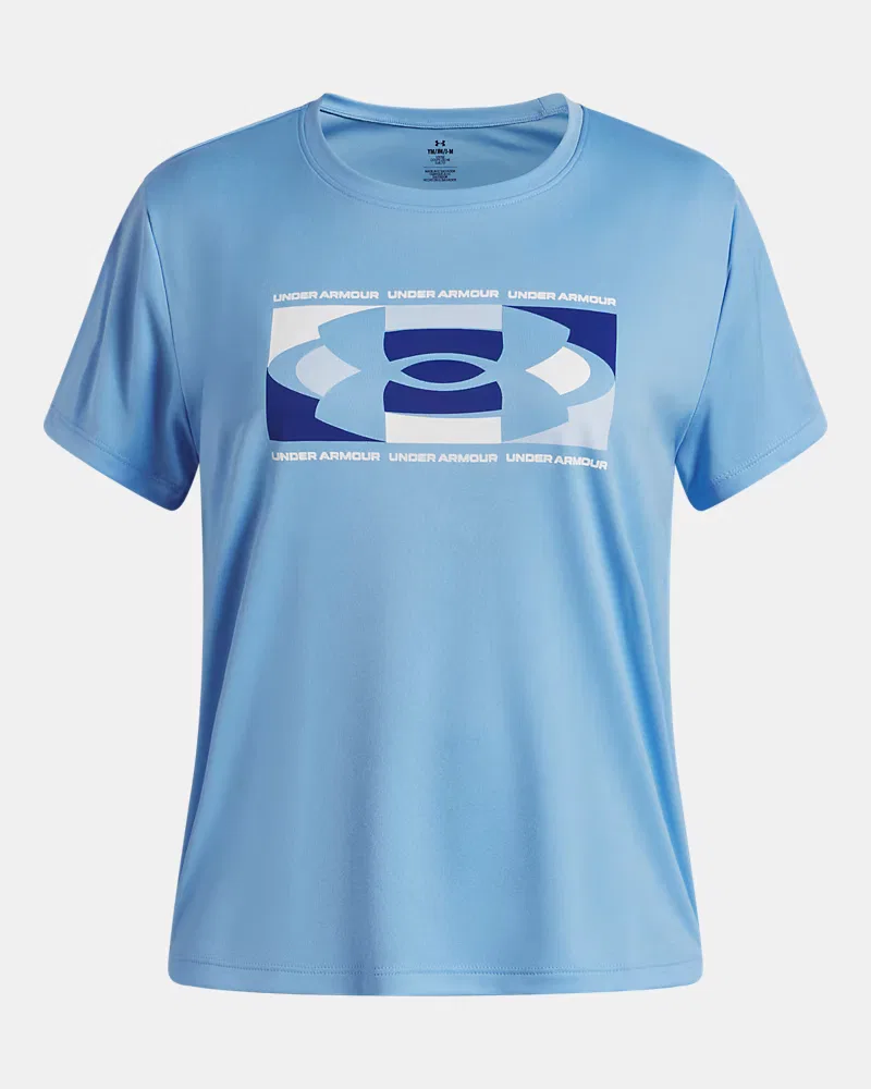 Футболка для девочек с коротким рукавом и влагоотводящей тканью UA Tech Big Logo UnderArmour, Horizon Blue/White