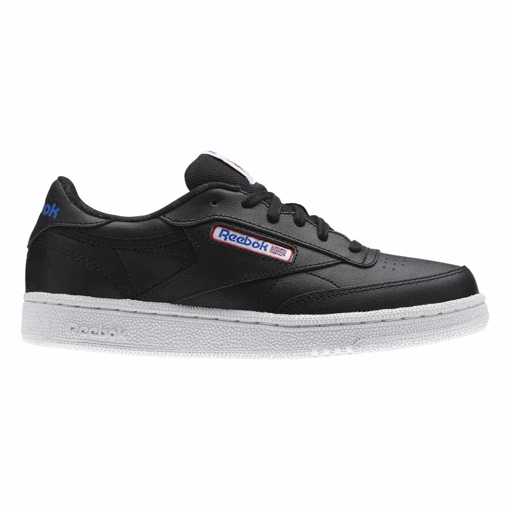 Детские кроссовки для мальчиков Leather Reebok Club C, Black White Blue Red So Black White Vital Blue Primal Red — фото 2