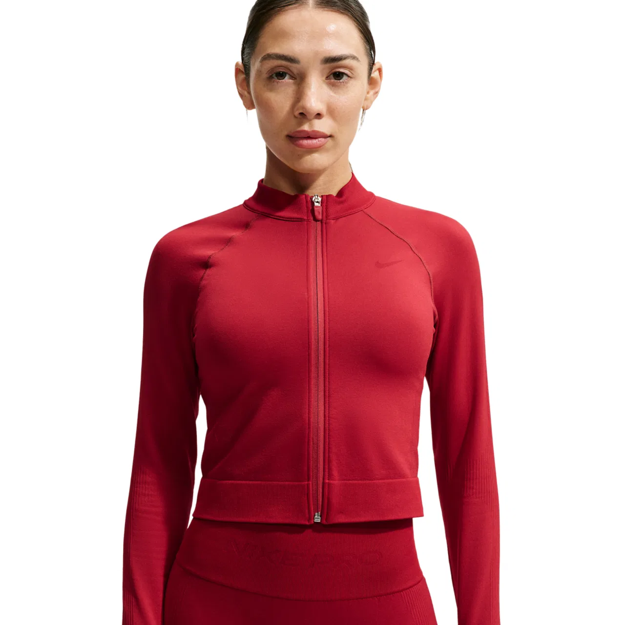 Женская футболка с длинным рукавом Nike Pro Dri-FIT Seamless FZ Midlayer, Tough Red