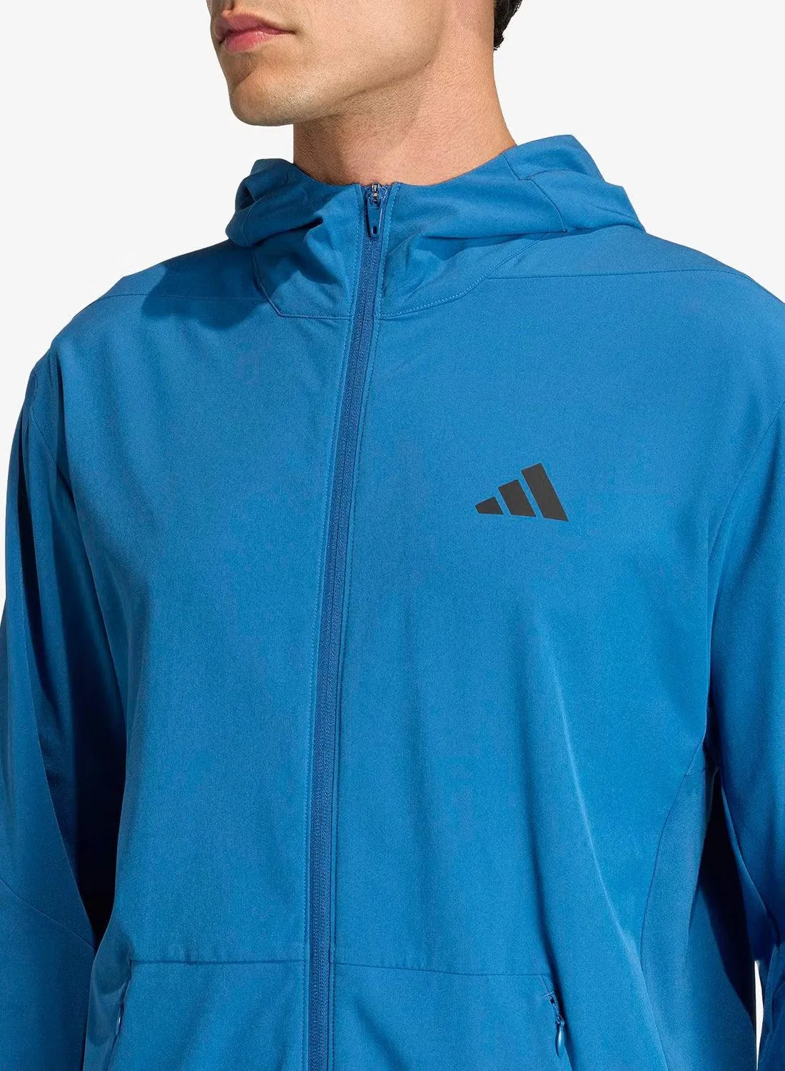 Худи на молнии с капюшоном D4T workout full-zip Adidas, петроль — фото 3
