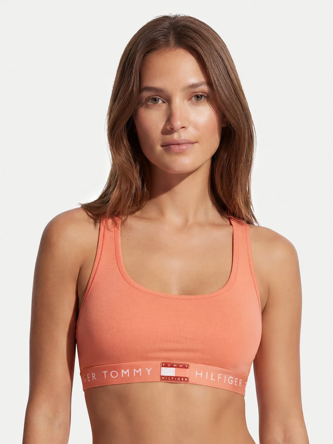Женский топ-бюстгальтер Heritage Logo Underband Racerback Bralette Tommy Hilfiger, оранжевый