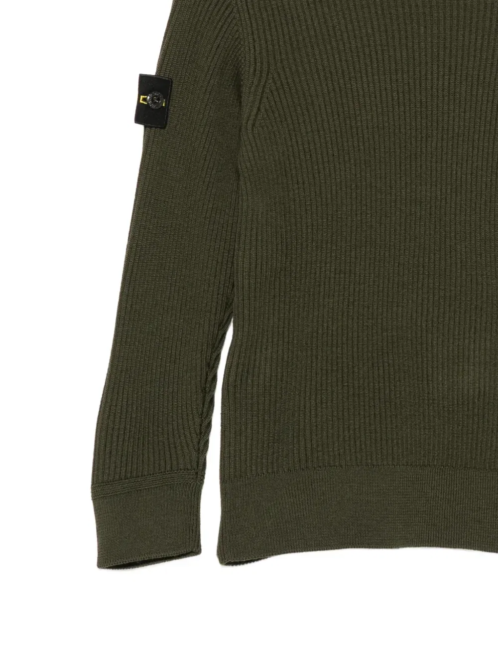 Рубчатый свитер с нашивкой в виде компаса Stone Island Junior, зеленый — фото 3