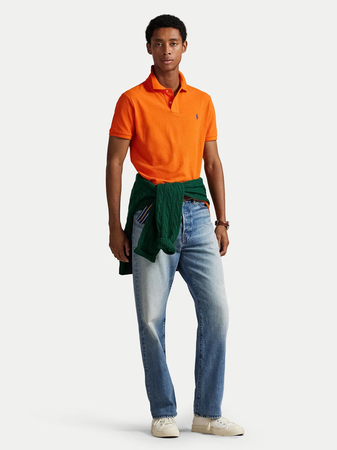 Мужское поло стандартного кроя Polo Ralph Lauren, оранжевый — фото 2