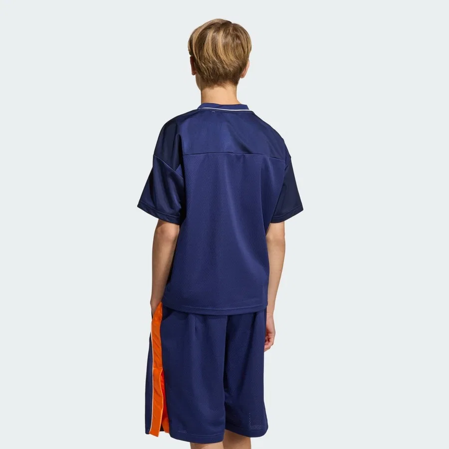 Футболка спортивная с принтом Stadium Mesh Basketball Shirt adidas, Красно-белый — фото 2