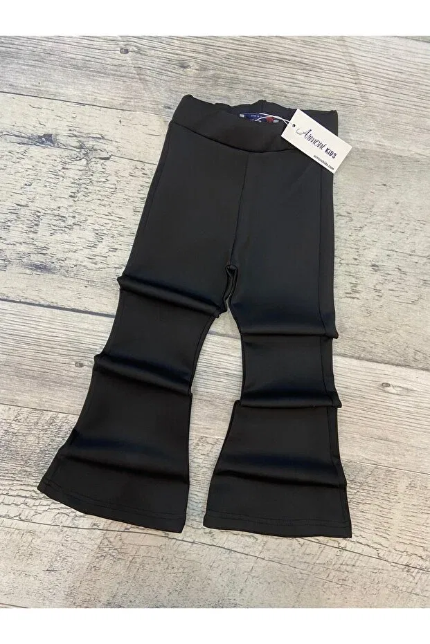 Детские леггинсы для девочек с завышенной талией клеш Store, Black — фото 2