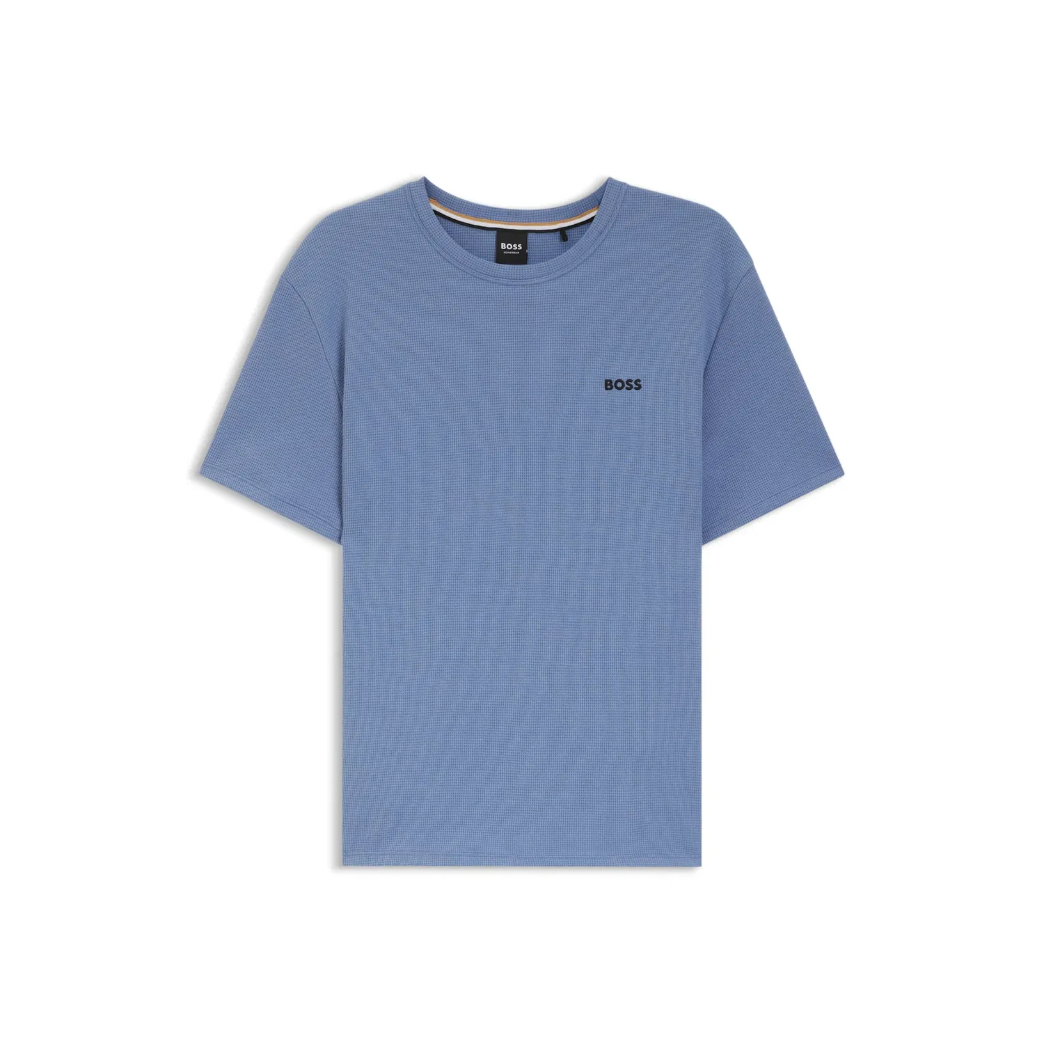 Мужская пижамная футболка с вафельной структурой BOSS, Light Blue — фото 4