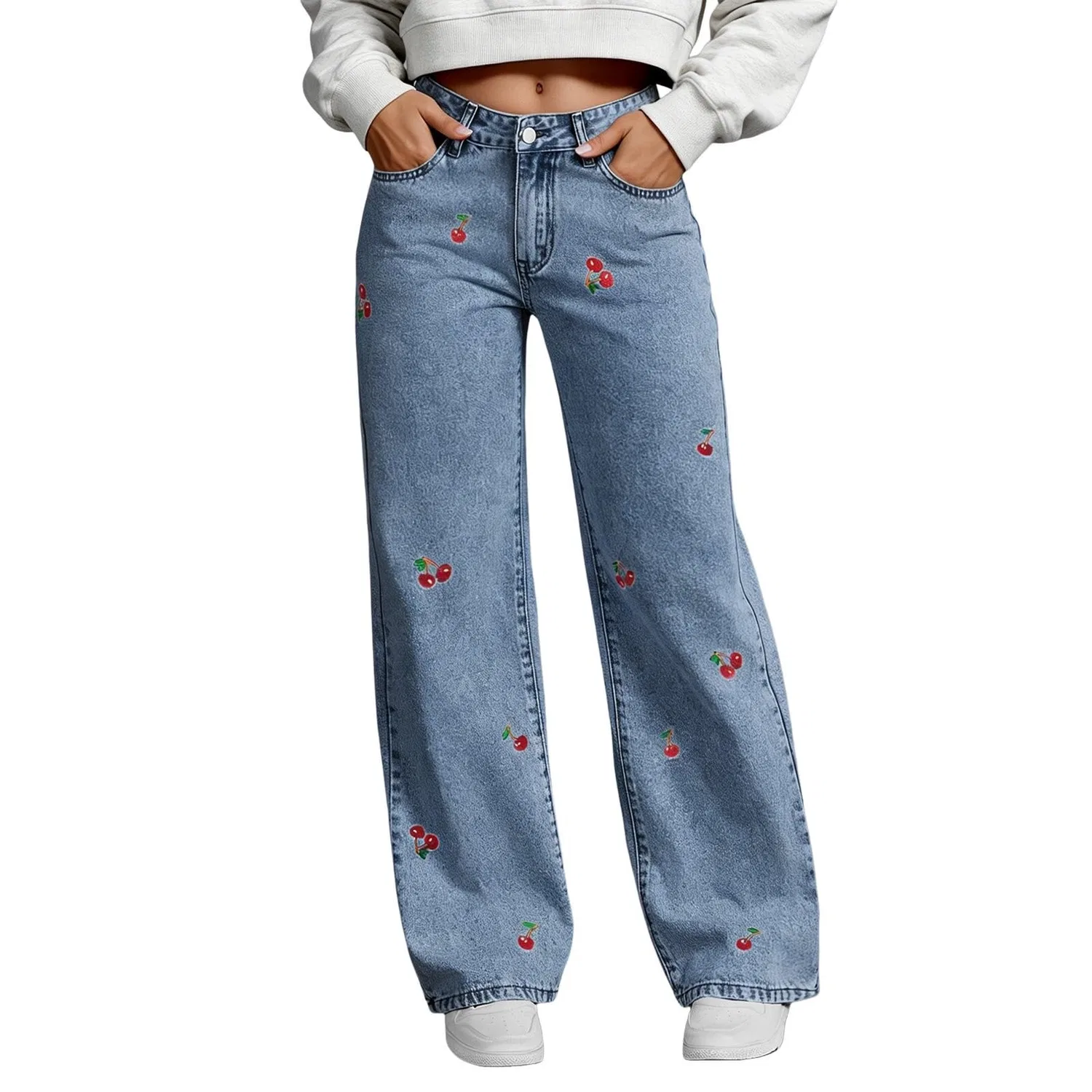Женские джинсы с принтом Palace Denim, Blue