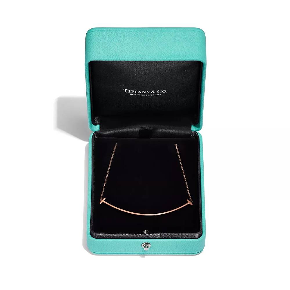 Кулон с цепочкой Tiffany & Co. Smile Large, розовое золото — фото 4