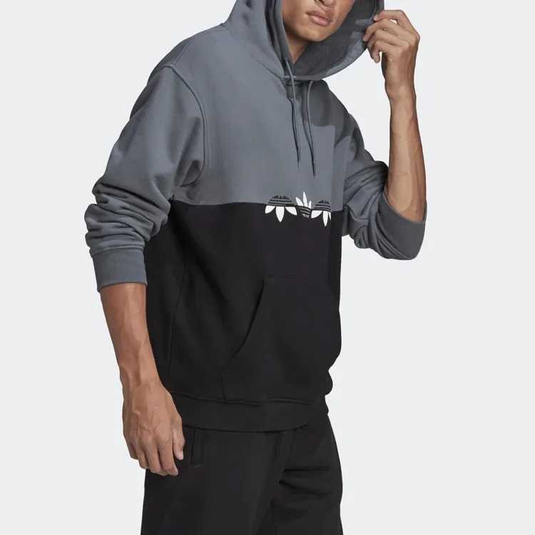 Мужской худи с капюшоном и длинным рукавом Adidas Originals, Blue Black — фото 4