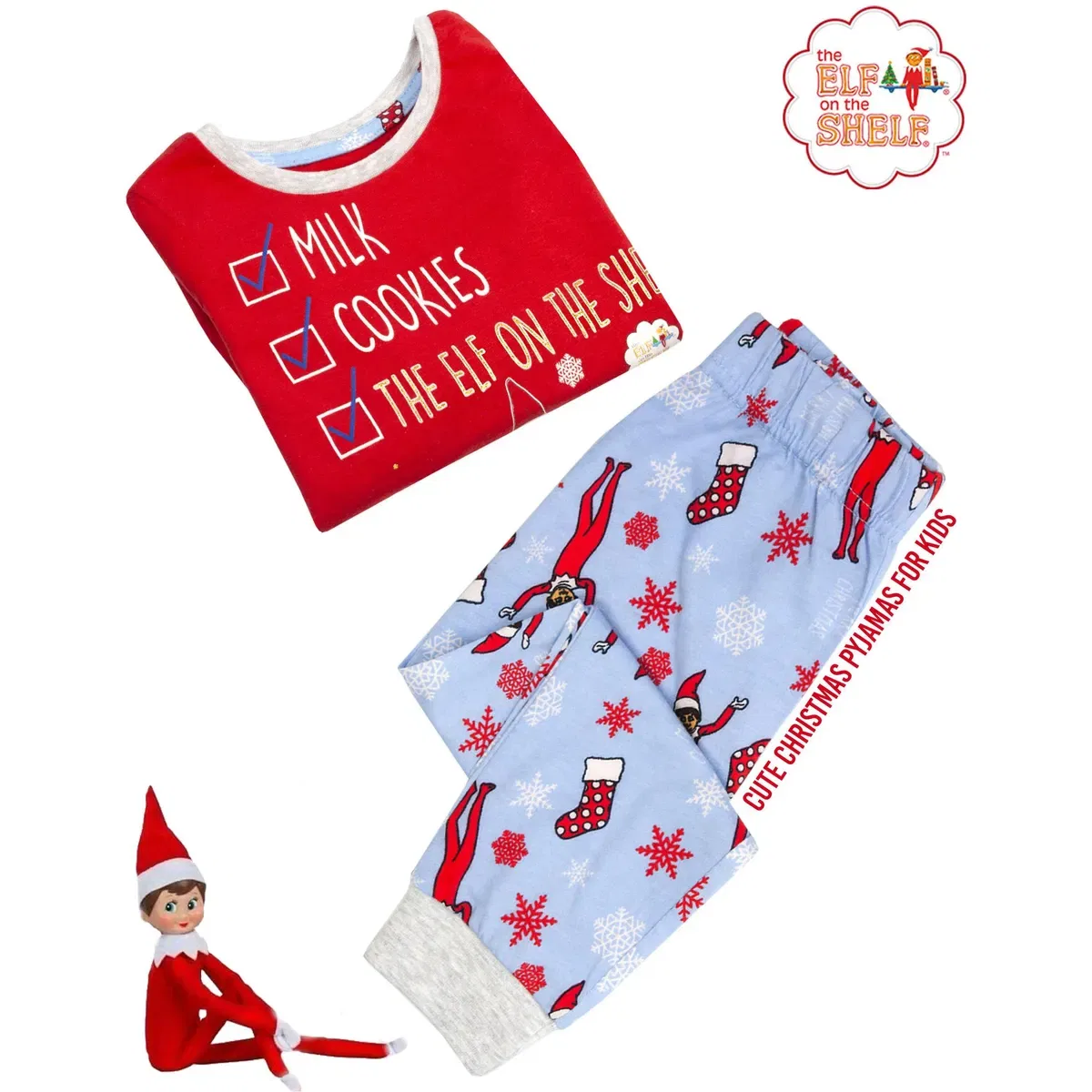 The Elf On The Shelf Детский комплект пижамы с длинным рукавом и длинной штаниной Elf on the Shelf, Red — фото 2