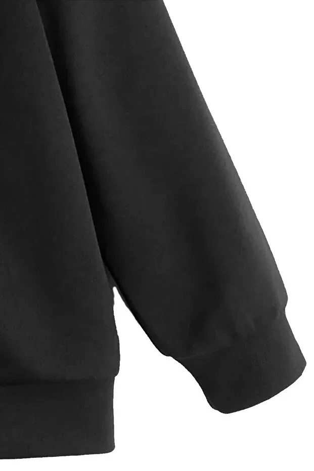 Детский кардиган с капюшоном на молнии Unisex kids black zipper hooded cardigan Fatella, Black — фото 3