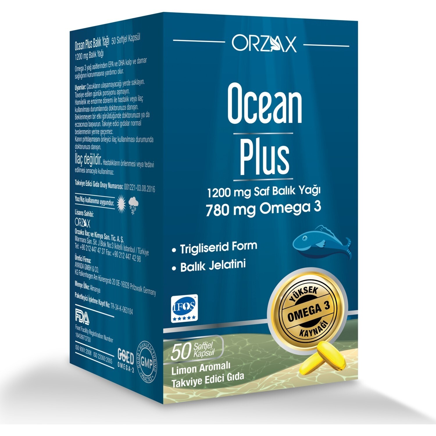 

Омега-3 Plus Orzax Ocean 1200 мг, 50 капсул