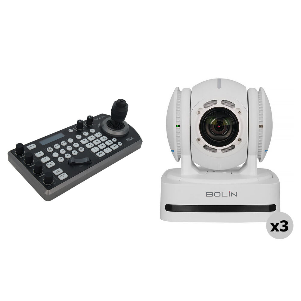 

Комплект Bolin Technology B2-210 Blue Line с тремя PTZ-камерами USB/IP/HDMI и IP-контроллером (белый)