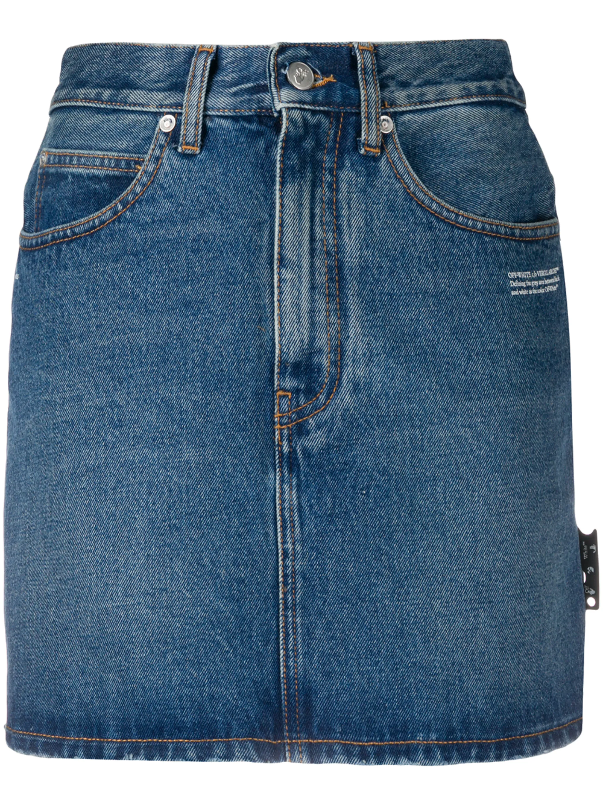 

Джинсовая юбка с логотипом Off-White, синий