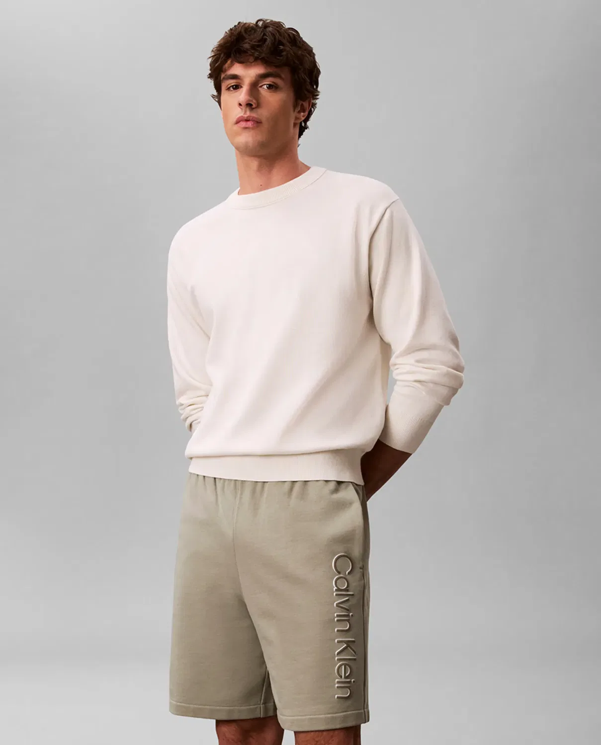 Мужские шорты из футера Calvin Klein, Grey — фото 2