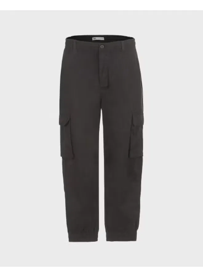 Брюки карго с карманами Zara, черный