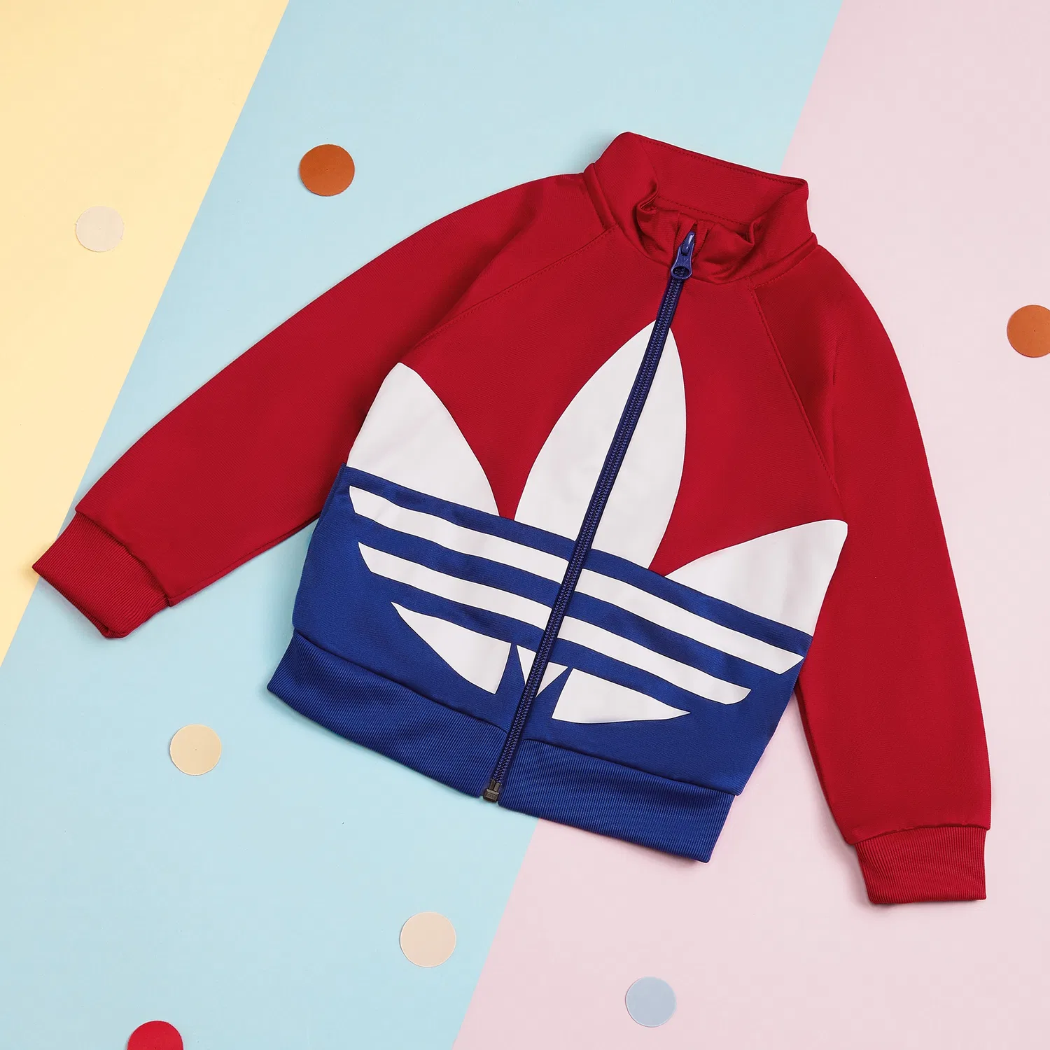 Детский комплект спортивной одежды с длинным рукавом Adidas Originals, Red/Blue — фото 3