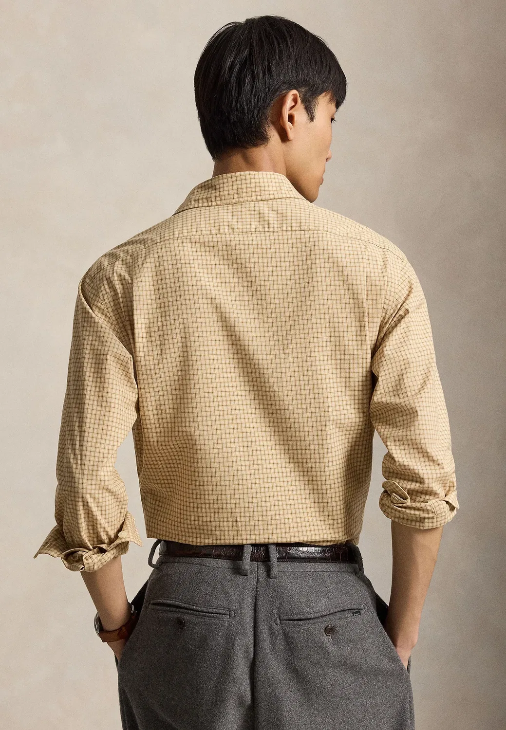 Рубашка из клетчатого поплина, сшитая на заказ Polo Ralph Lauren, Classic Camel — фото 3