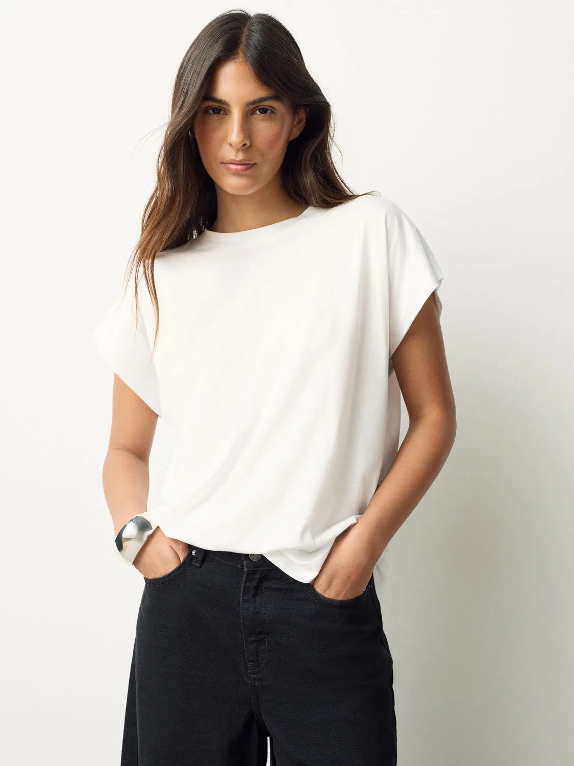 Футболка с коротким рукавом-фонарик, TENCEL Modal Next, белый