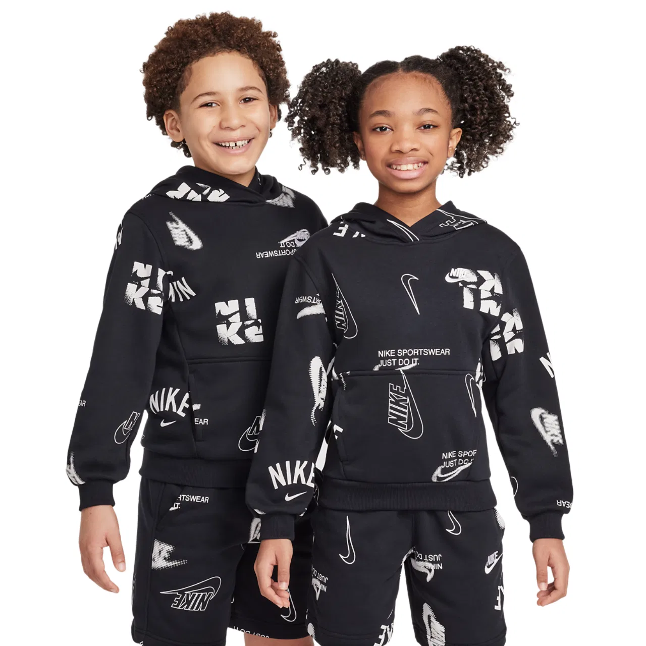 Детское худи для мальчиков с длинным рукавом Nike NSW Club French Terry Hoodie NRG, Black/White