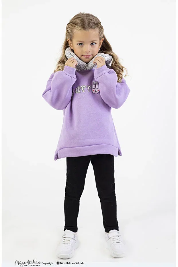 Детский комплект для девочек с вышивкой Basics Harika Kids, Lilac — фото 4