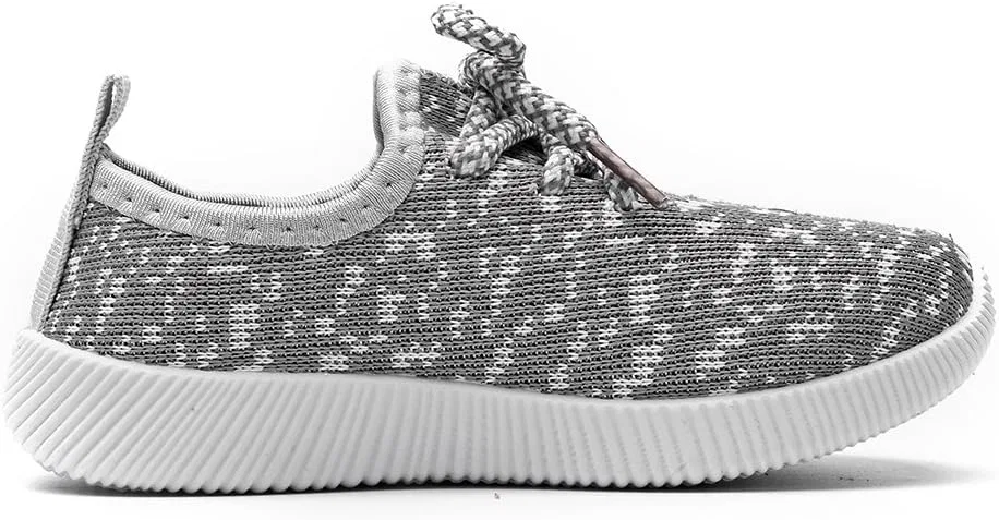 Детские кроссовки для девочек на шнуровке Gungun, Light Grey — фото 4