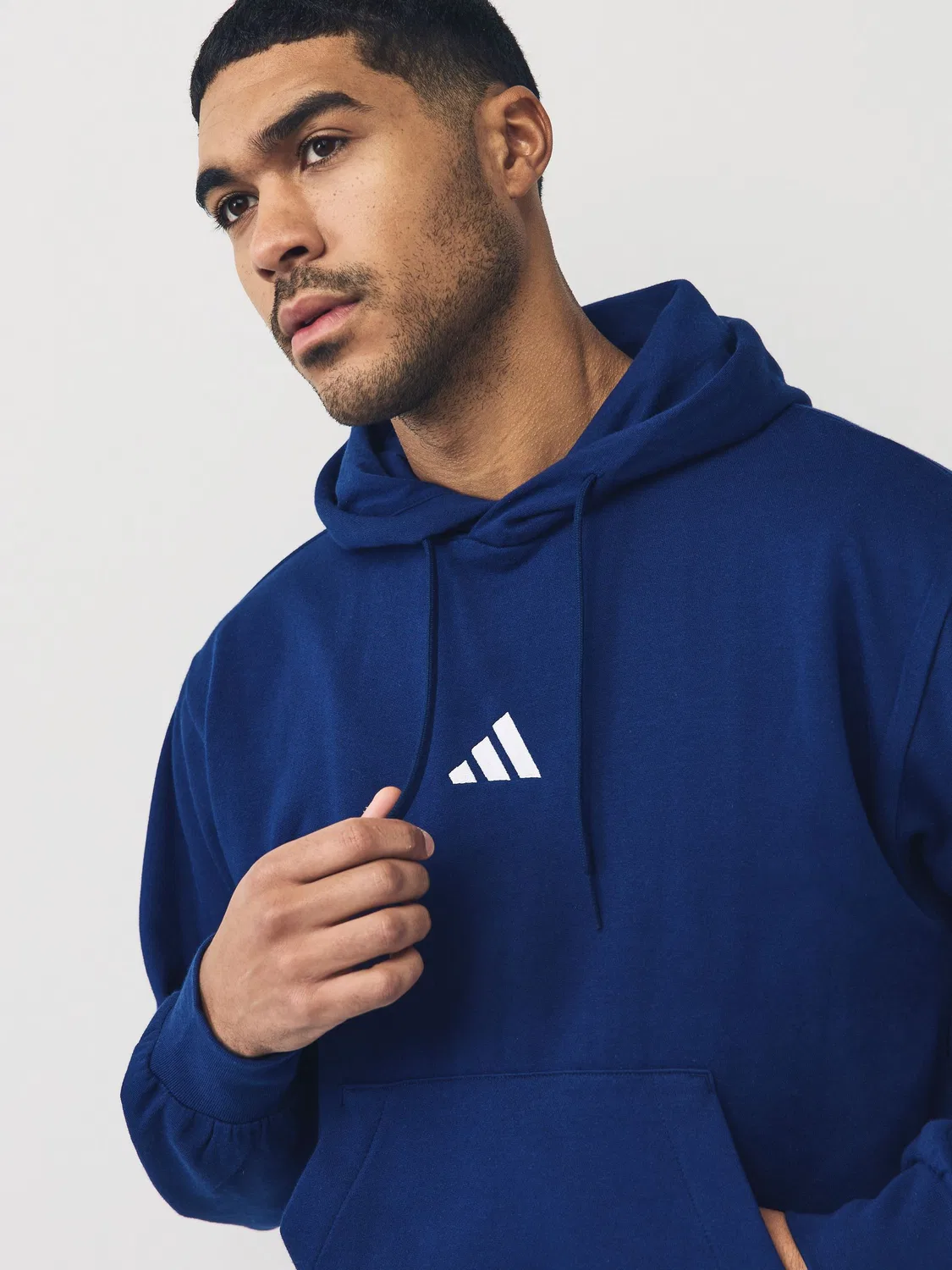 Худи флисовое adidas Essentials Feelcozy, синий — фото 4