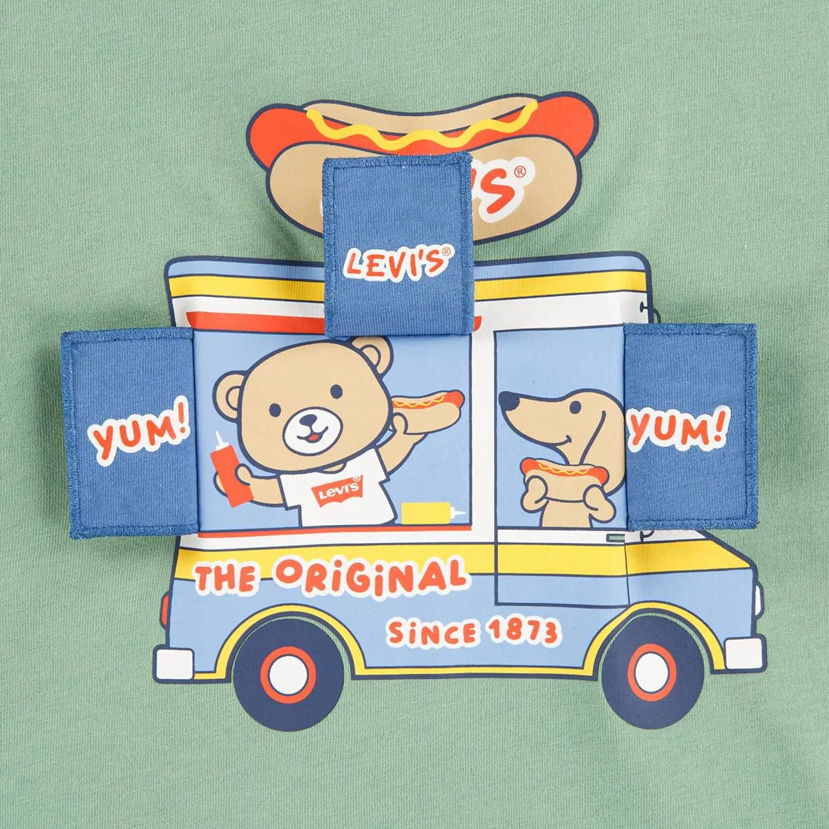 Набор для малышей (мальчики 2-4 лет) "Фургончик с хот-догами" Levi's, Shale Green - Green — фото 3