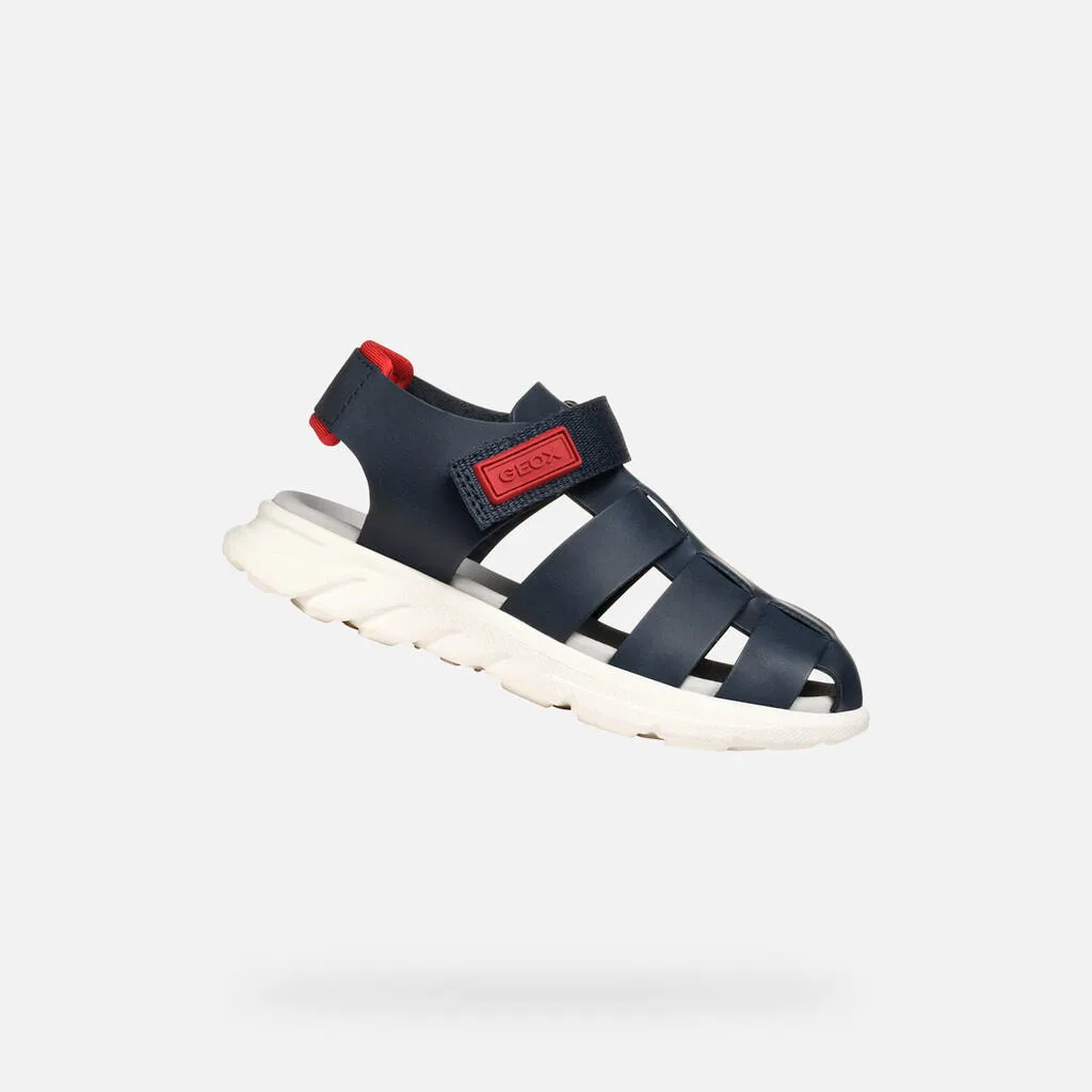 Детские сандалии с закрытым носком J Sandal Airadyum Bo Geox, Kosmosblau / Rot