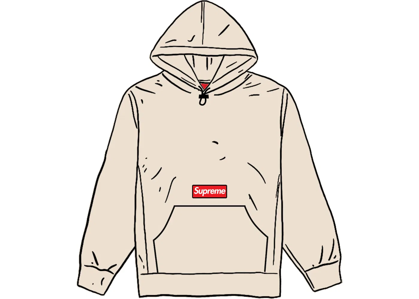 Мужской худи с принтом Supreme Hooded Sweatshirt (FW20) Natural, Natural