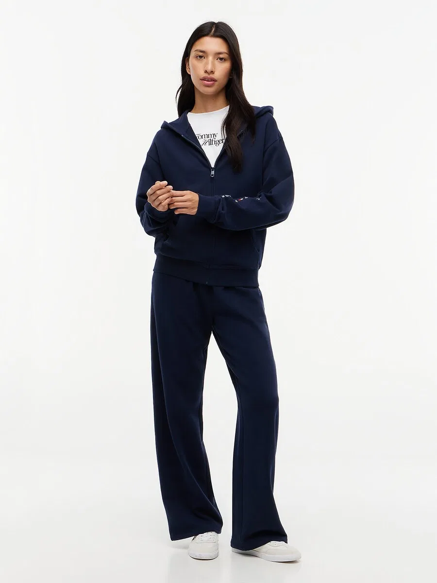 Худи на молнии TOMMY HILFIGER 'Essential Terry' темно-синего цвета — фото 2
