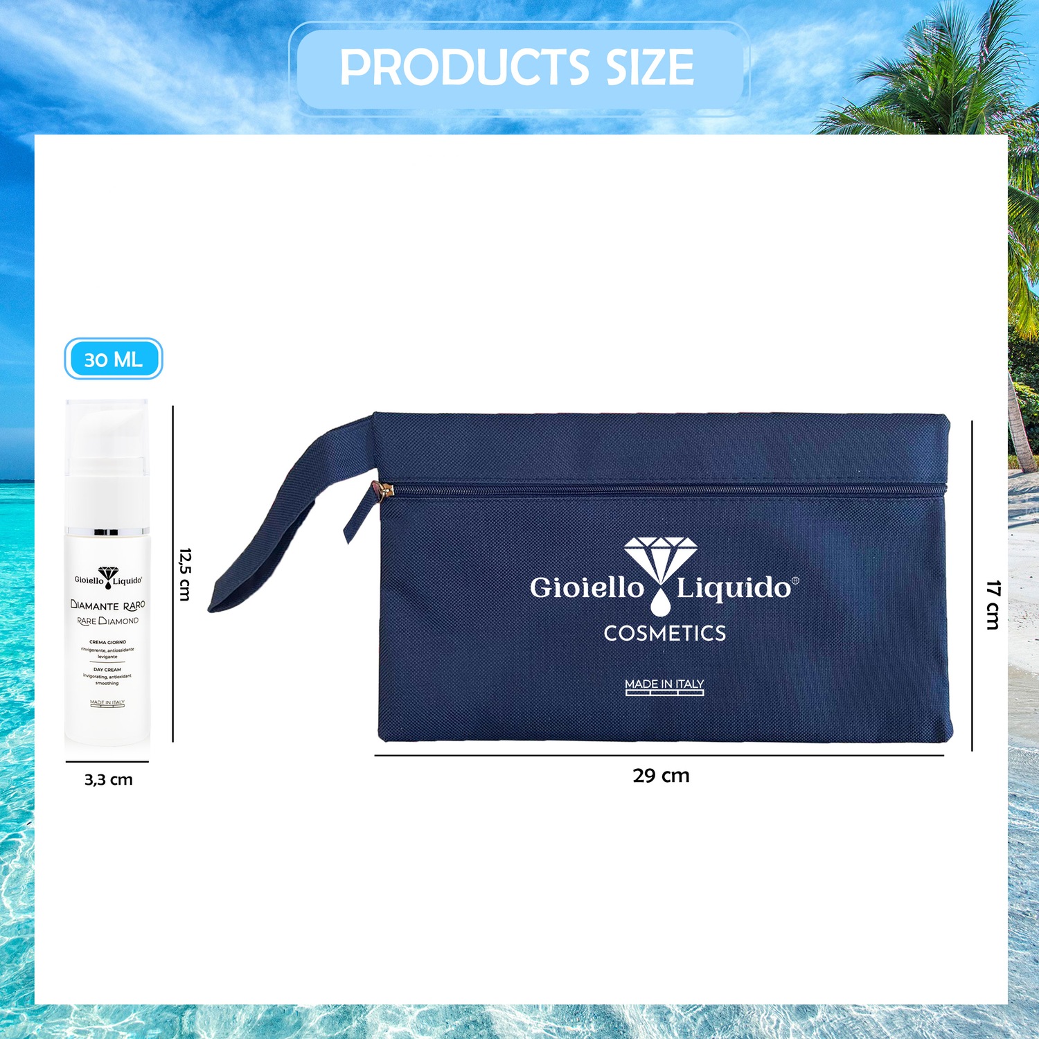 Набор Gioiello Liquido — Travel kit: face day cream + clutch bag , количество 1 шт — фото 3