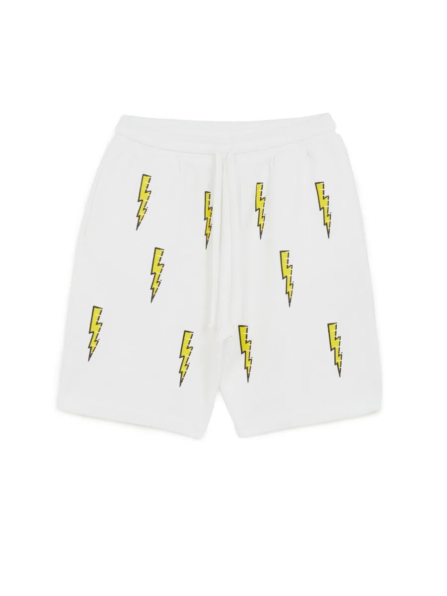Детские свободные шорты Rad Black Kids 'Speed Bolt Shorts' белого цвета The Rad Black Kids