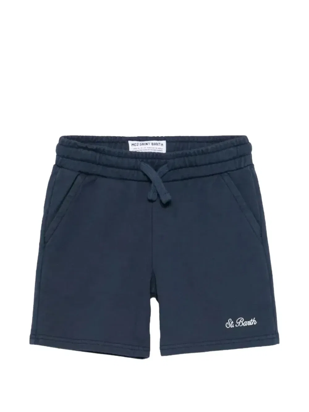 Шорты с кулиской и вышитым логотипом MC2 Saint Barth Kids, синий