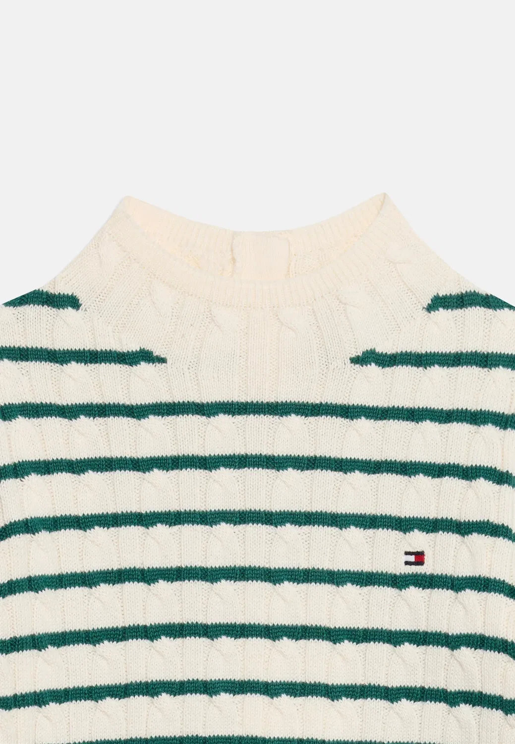 Свитер с высоким воротником и косами Tommy Hilfiger, Rural Green — фото 4