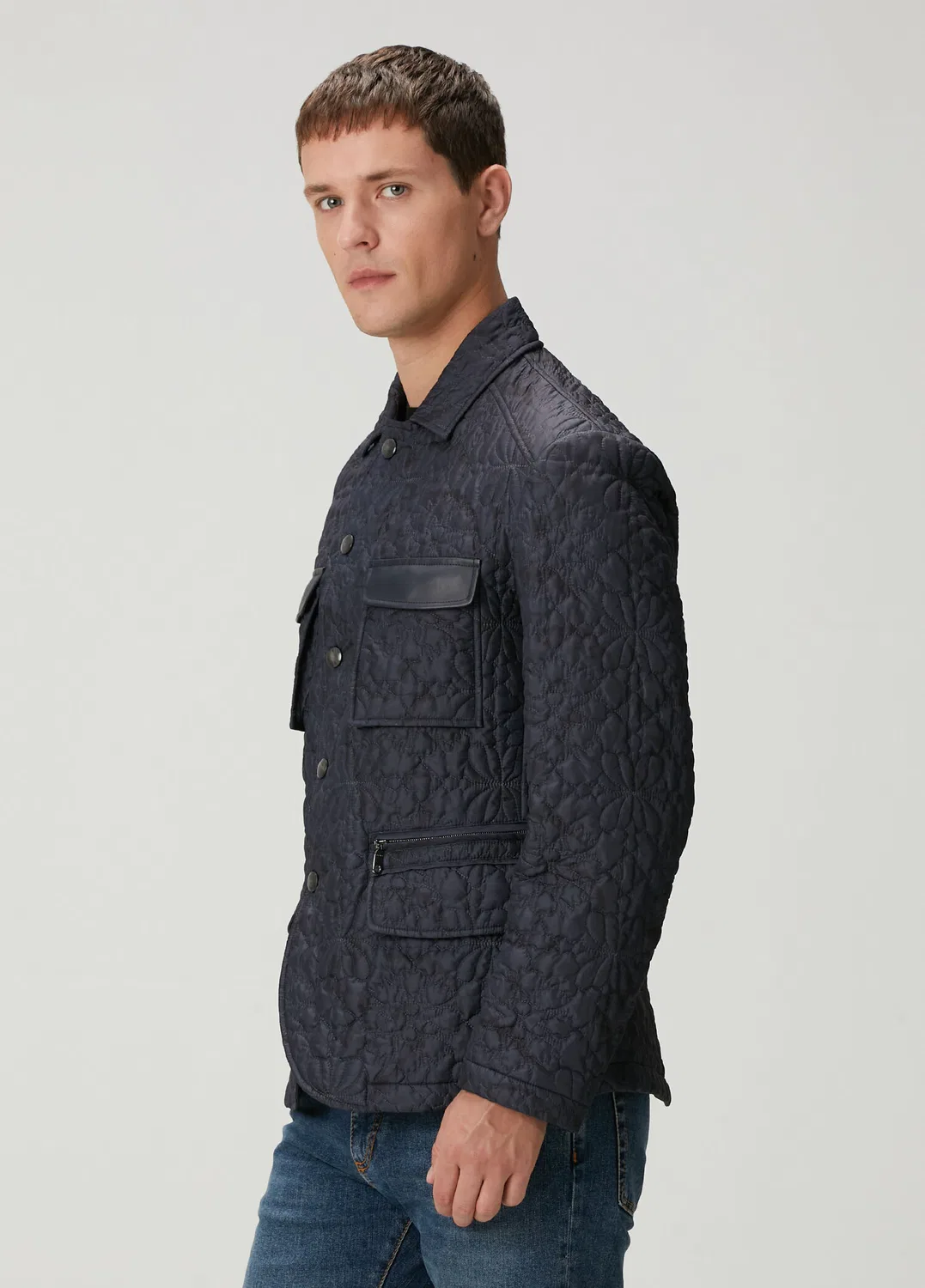 Пуховик стеганый Etro, navy — фото 3