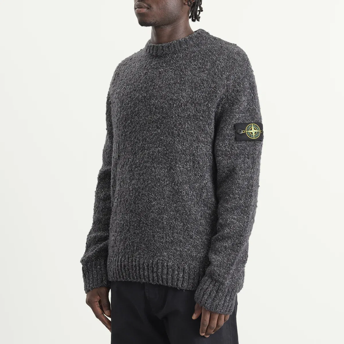 Свитер из шерсти и нейлона с ворсистой текстурой Stone Island, Lead Melange — фото 2