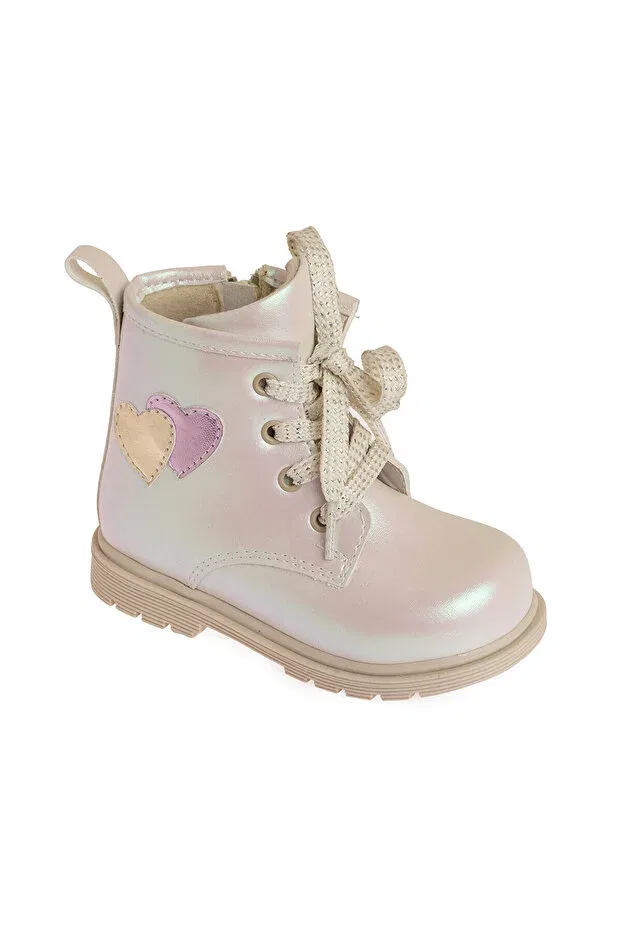 Детские ботинки для девочек на шнуровке Hellobaby hellobaby baby girl boots Ebebek Hello Baby, White — фото 2