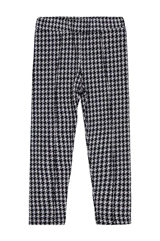 Детские леггинсы для девочек с принтом Houndstooth Pattern Civil Girls, Black