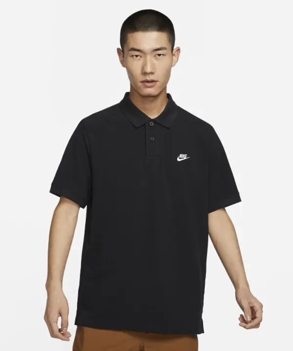 Поло с коротким рукавом, модели Club, Nike, черный/белый