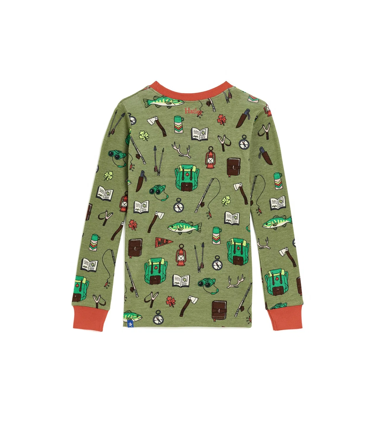 Комплект хлопковой пижамы Outdoor Explorer в рубчик (для малышей/детей постарше) Hatley Kids, Green — фото 2