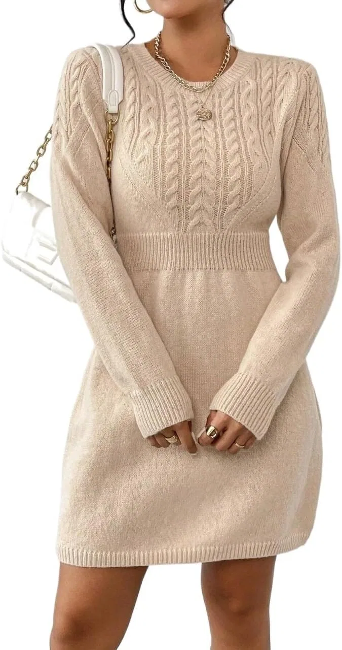 Женское короткое платье с поясом Casual Solid Color, Apricot